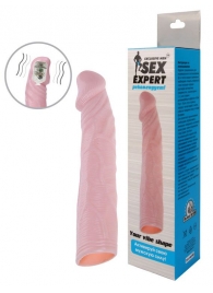 Телесная насадка с вибрацией Sex Expert - 18 см. - Sex Expert - в Ногинске купить с доставкой