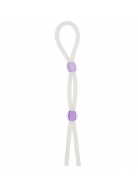 Прозрачное эрекционное кольцо-лассо SILICONE LASSO COCK RING DUAL BEADS - NMC - в Ногинске купить с доставкой