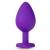 Фиолетовая анальная пробка Bling Plug Large с золотистым стразом - 9,5 см. - Blush Novelties - купить с доставкой в Ногинске