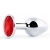 Серебристая анальная пробка с красным стразом - 7,2 см. - Anal Jewelry Plug - купить с доставкой в Ногинске