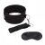 Черный ошейник с длинным поводком Collar and Leash Set - Lux Fetish - купить с доставкой в Ногинске
