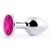Серебристая анальная пробка с малиновым кристаллом - 7,2 см. - Anal Jewelry Plug - купить с доставкой в Ногинске