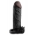 Чёрная вибронасадка с кольцом Vibrating Real Feel 2 Extension - 16 см. - Pipedream - в Ногинске купить с доставкой
