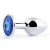 Анальное украшение BUTT PLUG  Small с синим кристаллом - 7 см. - Anal Jewelry Plug - купить с доставкой в Ногинске