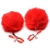Красные зажимы на соски с помпонами Pom Pom - XR Brands - купить с доставкой в Ногинске