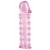 Гелевая розовая насадка на фаллос с шипами - 12 см. - Toyfa Basic - в Ногинске купить с доставкой