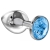 Большая серебристая анальная пробка Diamond Light blue Sparkle Large с голубым кристаллом - 8 см. - Lola Games - купить с доставкой в Ногинске