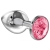 Большая серебристая анальная пробка Diamond Pink Sparkle Large с розовым кристаллом - 8 см. - Lola Games - купить с доставкой в Ногинске