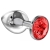 Большая серебристая анальная пробка Diamond Red Sparkle Large с красным кристаллом - 8 см. - Lola Games - купить с доставкой в Ногинске