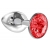 Малая серебристая анальная пробка Diamond Red Sparkle Small с красным кристаллом - 7 см. - Lola Games - купить с доставкой в Ногинске