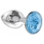 Малая серебристая анальная пробка Diamond Light blue Sparkle Small с голубым кристаллом - 7 см. - Lola Games - купить с доставкой в Ногинске