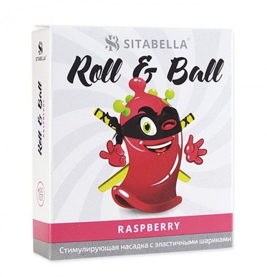 Стимулирующий презерватив-насадка Roll   Ball Raspberry - Sitabella - купить с доставкой в Ногинске