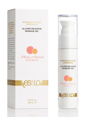 Универсальный массажный гель-смазка Allover Delicious Massage Gel с ароматом персика и аброкоса - 50 мл. - YESforLOV - купить с доставкой в Ногинске