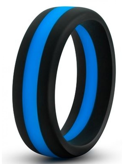 Черно-синее эрекционное кольцо Silicone Go Pro Cock Ring - Blush Novelties - в Ногинске купить с доставкой