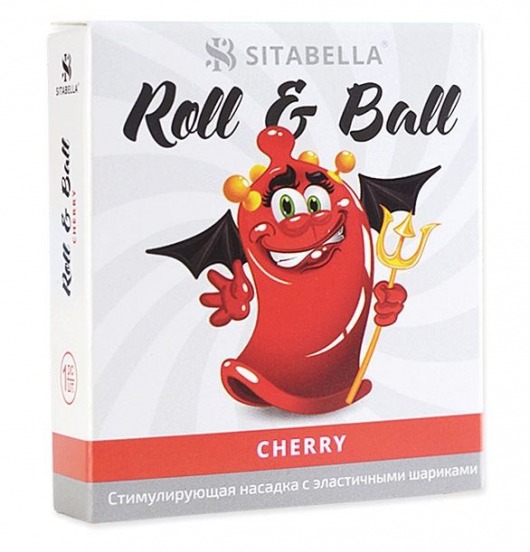 Стимулирующий презерватив-насадка Roll   Ball Cherry - Sitabella - купить с доставкой в Ногинске