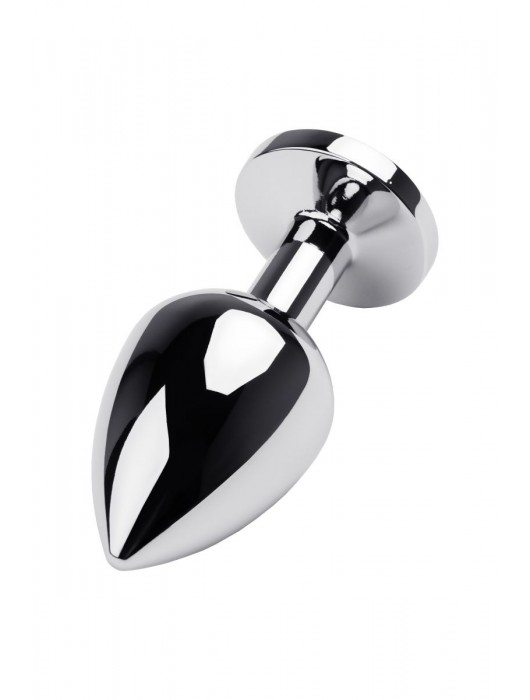 Серебристая коническая анальная пробка с красным кристаллом - 8 см. - ToyFa - купить с доставкой в Ногинске