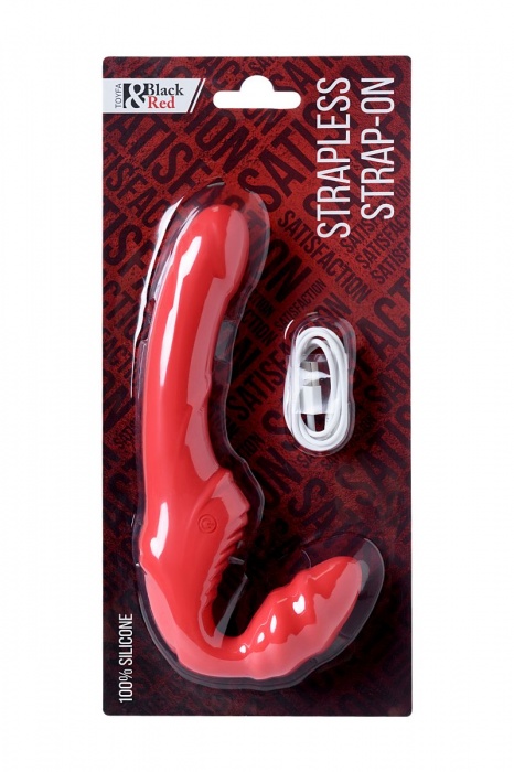 Красный безремневой страпон с вибрацией - ToyFa - купить с доставкой в Ногинске