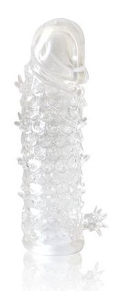 Закрытая прозрачная рельефная насадка Crystal sleeve - 13 см. - Erowoman-Eroman - в Ногинске купить с доставкой