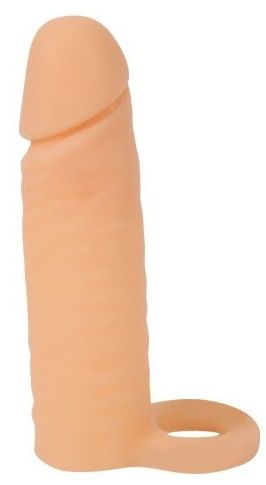 Насадка на фаллос с кольцом для мошонки - 16 см. - Sex Expert - в Ногинске купить с доставкой