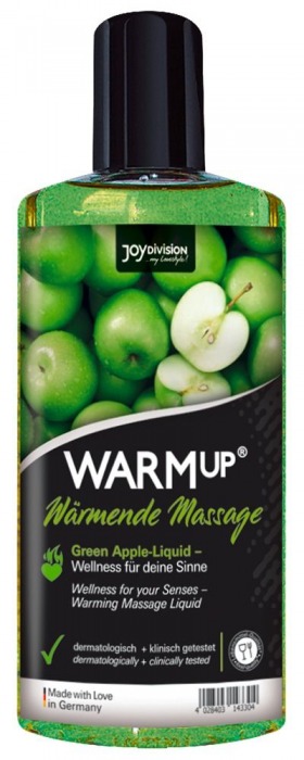 Массажное масло WARMup Green Apple с ароматом яблока - 150 мл. - Joy Division - купить с доставкой в Ногинске