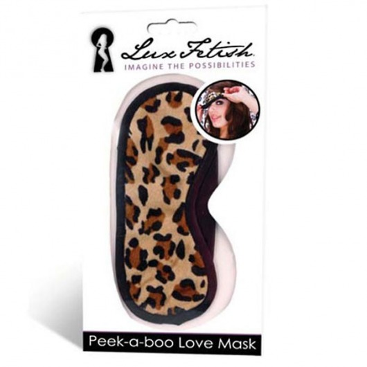 Леопардовая маска на глаза Peek-a-Boo - Lux Fetish - купить с доставкой в Ногинске