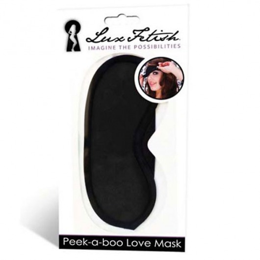 Черная маска на глаза Peek-a-Boo - Lux Fetish - купить с доставкой в Ногинске