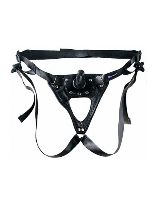 Черный пояс-трусики с насадкой  Soft-Принц  - 17 см. - LOVETOY (А-Полимер) - купить с доставкой в Ногинске