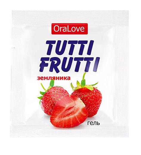 Пробник гель-смазки Tutti-frutti с земляничным вкусом - 4 гр. - Биоритм - купить с доставкой в Ногинске