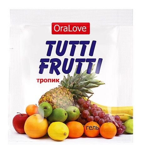 Пробник гель-смазки Tutti-frutti со вкусом тропических фруктов - 4 гр. - Биоритм - купить с доставкой в Ногинске