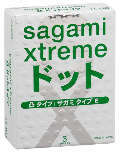 Презервативы Sagami Xtreme SUPER DOTS с точками - 3 шт. - Sagami - купить с доставкой в Ногинске