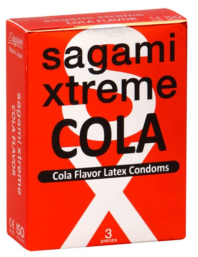 Ароматизированные презервативы Sagami Xtreme COLA - 3 шт. - Sagami - купить с доставкой в Ногинске