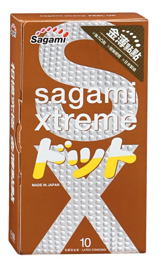 Презервативы Sagami Xtreme FEEL UP с точечной текстурой и линиями прилегания - 10 шт. - Sagami - купить с доставкой в Ногинске