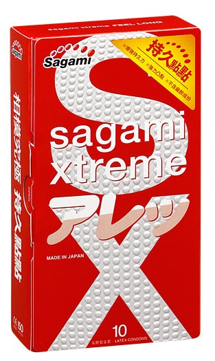 Утолщенные презервативы Sagami Xtreme Feel Long с точками - 10 шт. - Sagami - купить с доставкой в Ногинске