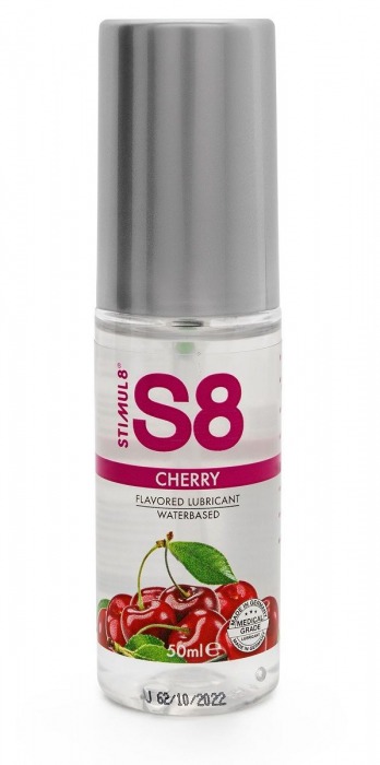 Смазка на водной основе S8 Flavored Lube со вкусом вишни - 50 мл. - Stimul8 - купить с доставкой в Ногинске