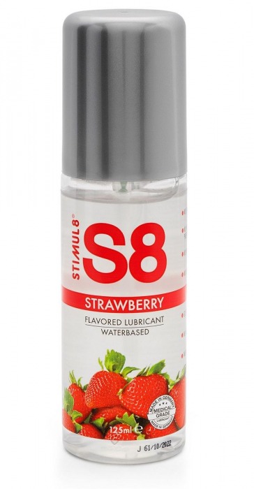 Смазка на водной основе S8 Flavored Lube со вкусом клубники - 125 мл. - Stimul8 - купить с доставкой в Ногинске