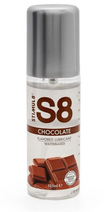 Смазка на водной основе S8 Flavored Lube со вкусом шоколада - 125 мл. - Stimul8 - купить с доставкой в Ногинске