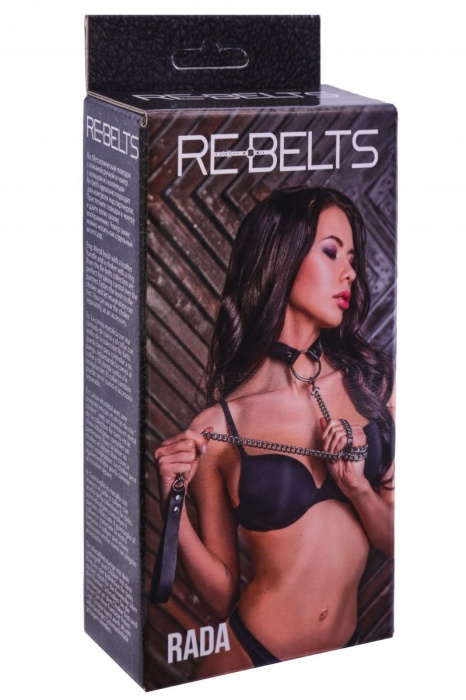 Черный поводок и чокер с кольцом Rada - Rebelts - купить с доставкой в Ногинске