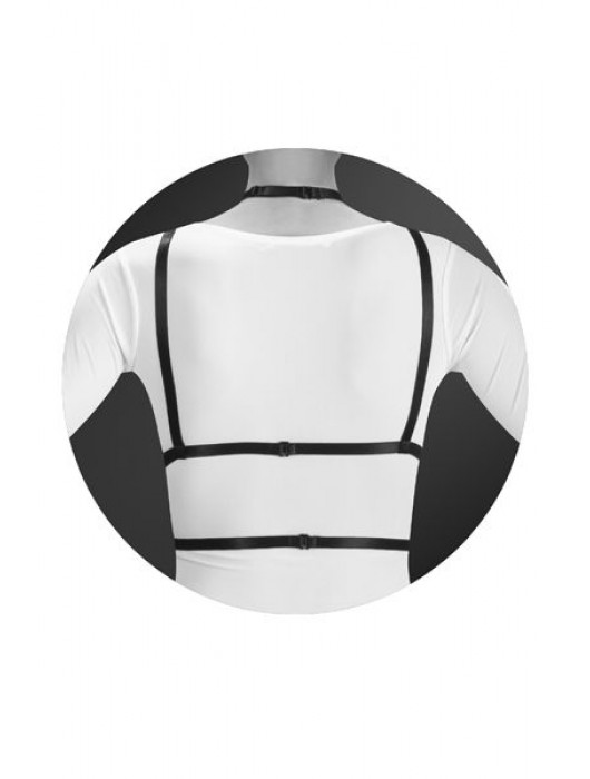 Черная упряжь на грудь Laura - Bijoux Pour Toi - купить с доставкой в Ногинске