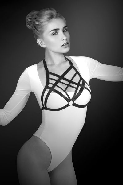 Черная упряжь на грудь Clara - Bijoux Pour Toi - купить с доставкой в Ногинске