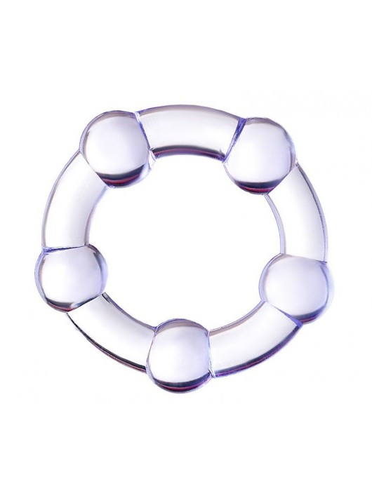 Фиолетовое эрекционное кольцо на пенис с бусинами - Штучки-дрючки - в Ногинске купить с доставкой