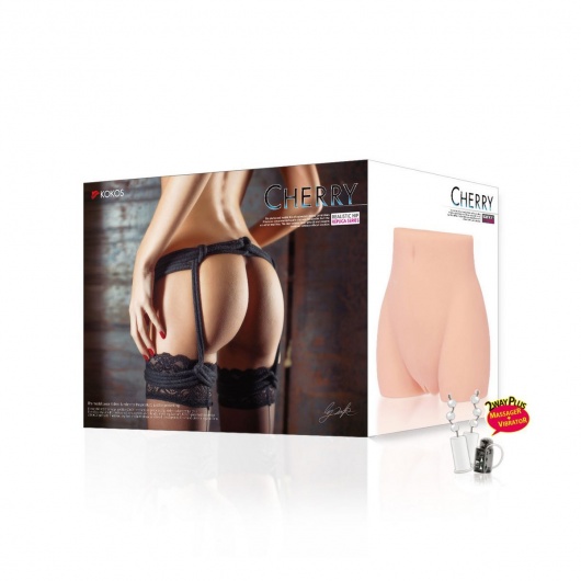 Мастурбатор-полуторс Cherry с вибрацией и двумя любовными тоннелями - KOKOS - в Ногинске купить с доставкой