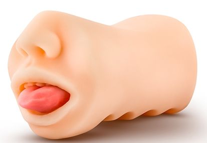 Телесный мастурбатор-ротик с язычком Oral Anne - Blush Novelties - в Ногинске купить с доставкой