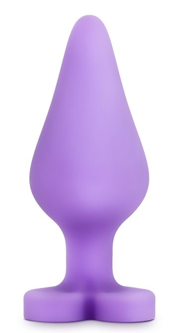 Фиолетовая анальная пробка Naughty Candy Heart Do Me Now - 8,9 см. - Blush Novelties - купить с доставкой в Ногинске