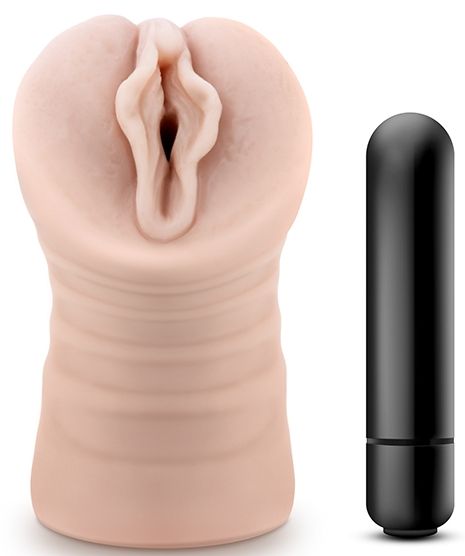 Телесный мастурбатор-вагина с вибропулей Ashley - Blush Novelties - в Ногинске купить с доставкой