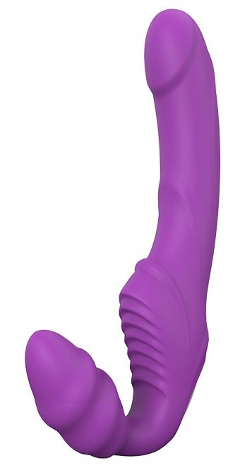 Фиолетовый безремневой вибрострапон DOUBLE DIPPER - Dream Toys - купить с доставкой в Ногинске