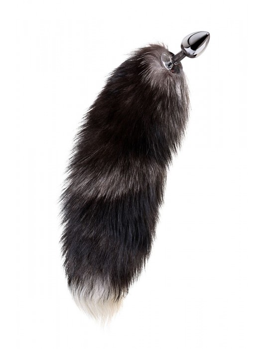 Серебристая металлическая анальная втулка с хвостом чернобурой лисы - размер S - ToyFa - купить с доставкой в Ногинске