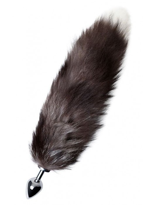 Серебристая металлическая анальная втулка с хвостом чернобурой лисы - размер S - ToyFa - купить с доставкой в Ногинске