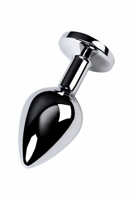 Серебристая конусовидная анальная пробка с голубым кристаллом - 8 см. - ToyFa - купить с доставкой в Ногинске