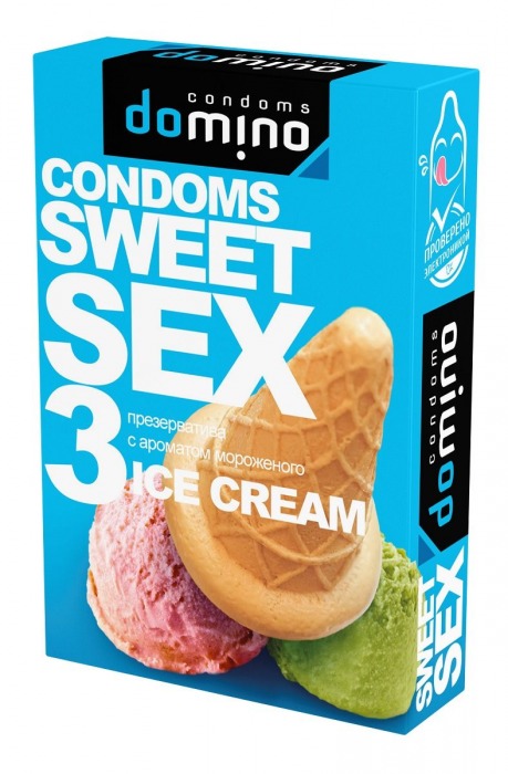 Презервативы для орального секса DOMINO Sweet Sex с ароматом мороженого - 3 шт. - Domino - купить с доставкой в Ногинске
