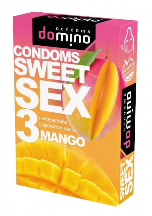 Презервативы для орального секса DOMINO Sweet Sex с ароматом манго - 3 шт. - Domino - купить с доставкой в Ногинске